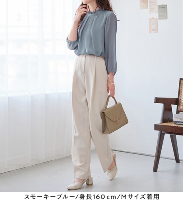 Viola e Viola（ヴィオラ エ ヴィオラ）の「フリル衿シフォンタックブラウス（ブラウス）」｜詳細画像