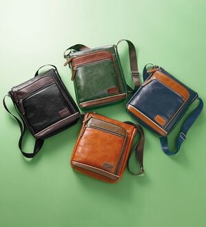 「＜クロコダイル＞トリプルファスナーショルダー（メンズショルダーバッグ）」｜詳細画像