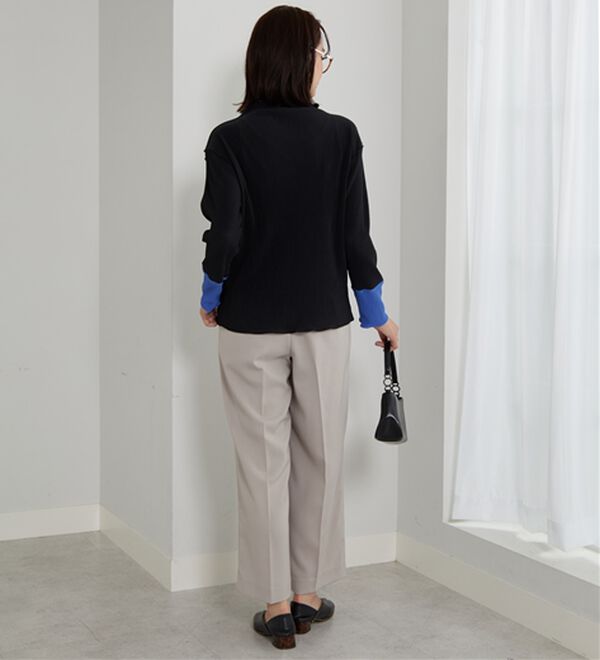 BELLUNA（ベルーナ）の「プリーツ素材配色デザインプルオーバー（カットソー）」｜詳細画像