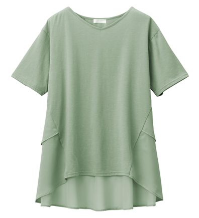 alotta（アロッタ）の「【接触冷感】バックシフォン切替チュニック（チュニック）」