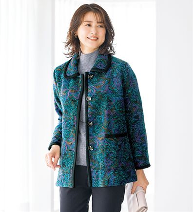 ルフラン（ルフラン）の「ジャカード織裏キルティングジャケット＜紅梅～こうばい～＞（その他ジャケット）」