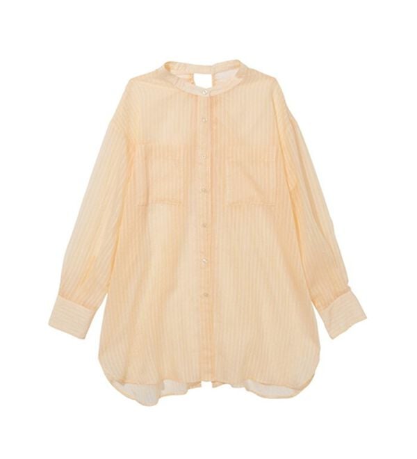 GeeRA（ジーラ）の「シアー素材ストライプマルチウェイシャツ（シャツ）」｜詳細画像