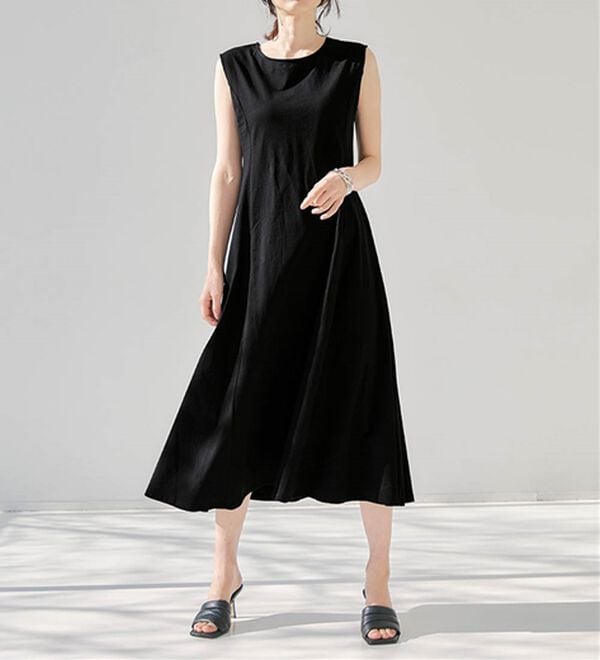 RANAN（ラナン）の「綿１００％フレアーロングワンピース（ロングワンピース）」｜詳細画像