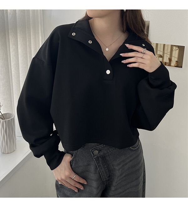 GeeRA（ジーラ）の「ダンボールハーフスナップショートプルオーバー（カットソー）」｜詳細画像