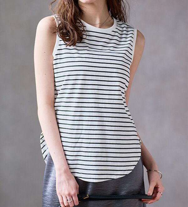 RANAN（ラナン）の「ひんやり！＜BC＞綿100％タンクトップ【選べる着丈】（カットソー）」｜詳細画像