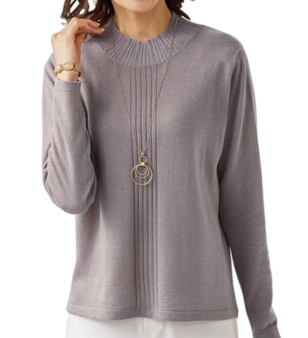 BELLUNA（ベルーナ）の「ウール入りウォッシャブルハイネックセーター（ニット・セーター）」｜詳細画像