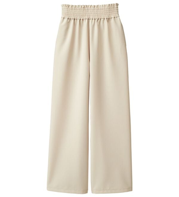 RANAN（ラナン）の「ウエストシャーリングギャザーパンツ（ワイドパンツ・ガウチョ）」｜詳細画像