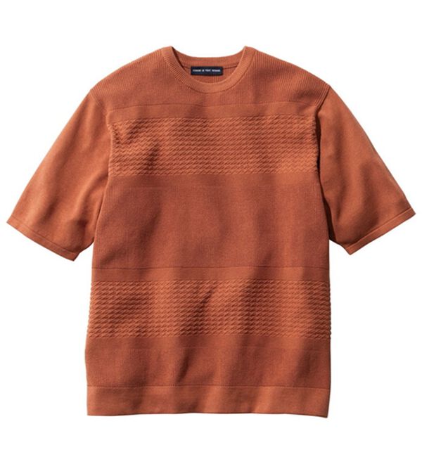 「＜コムルヴァン・オム＞涼感バンブーニットＴシャツ（メンズＴシャツ）」｜ブラッドオレンジ