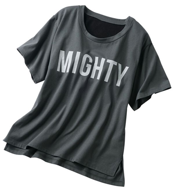 LAVIENNE（ラヴィエンヌ）の「カップ付ロゴＴシャツ（Tシャツ）」｜チャコール