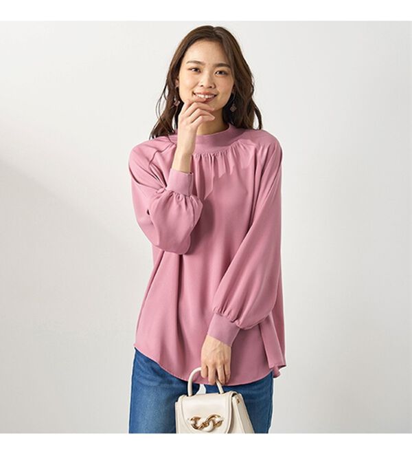 BELLUNA（ベルーナ）の「リブ切替ドレープデザインブラウス（ブラウス）」｜詳細画像