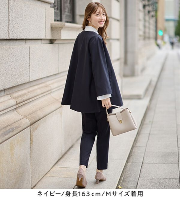 alotta（アロッタ）の「【３点セット】洗える！Ａラインロングジャケットスーツ（パンツスーツ）」｜詳細画像
