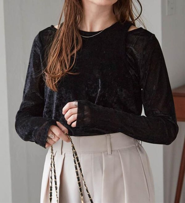 RANAN（ラナン）の「２ＷＡＹレイヤードシアーベロアトップス（カットソー）」｜詳細画像