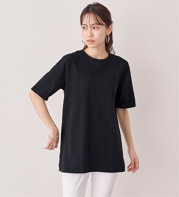 BELLUNA（ベルーナ）の「【５枚組】汗ジミ対策強撚綿１００％Ｔシャツ（Tシャツ）」｜詳細画像