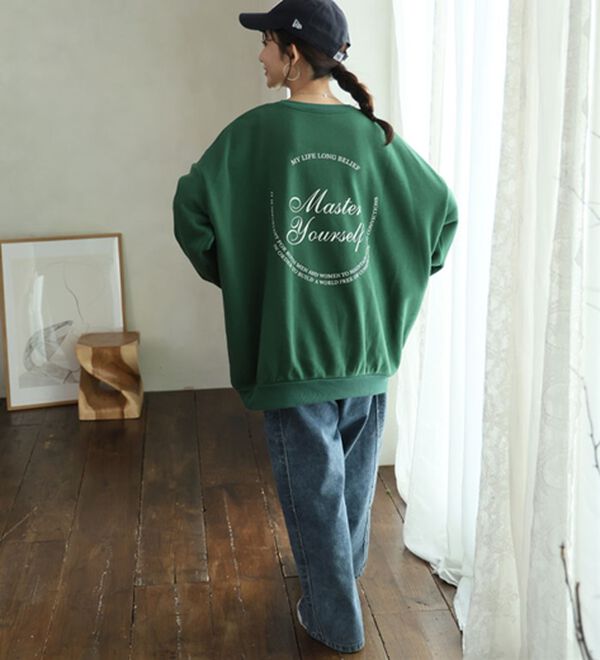 A HAPPY MARILYN（アハッピーマリリン）の「【Ｌ～８Ｌ】【ハピぽか裏起毛】２デザインから選べるロゴトレーナー 毛玉になりにくい（トレーナー・スウェット）」｜詳細画像