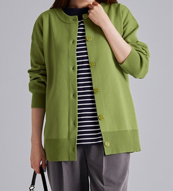 BELLUNA（ベルーナ）の「洗える！軽い！配色使いニットカーディガン（ニットカーディガン）」｜詳細画像