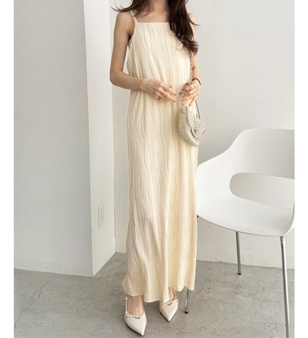 GeeRA（ジーラ）の「ウェーブジャガードキャミワンピース（その他ワンピース）」｜詳細画像