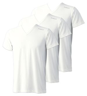 「【３枚組】テックマジック（Ｒ）魔法の冷感インナー（メンズ肌着・インナーウェア）」｜ホワイト 半袖V首