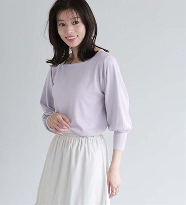 Pierrot（ピエロ）の「【選べるネック】シルクタッチバルーンニット（ニット・セーター）」｜詳細画像