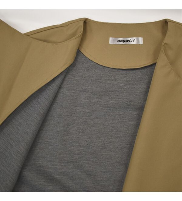 RANAN（ラナン）の「２つの機能付！ロング丈ノーカラーコート（ロングコート）」｜詳細画像