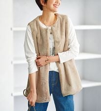 BELLUNA（ベルーナ）の「ホック付もこもこファーベスト（ベスト）」