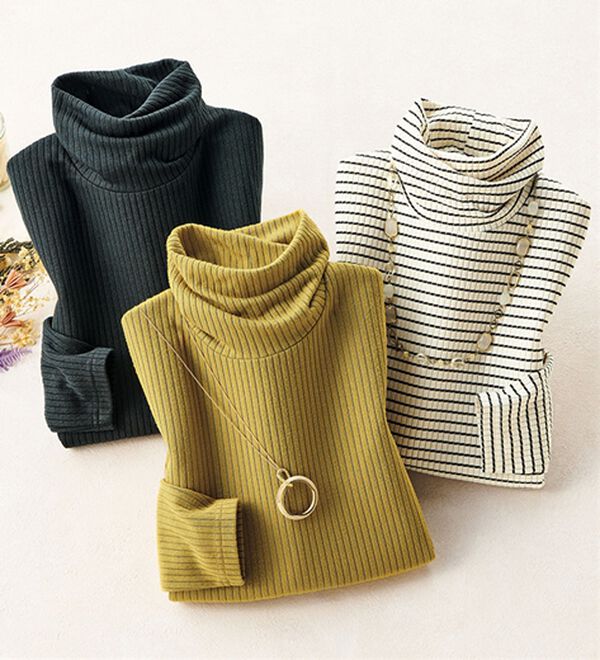 ルフラン（ルフラン）の「【３色組】テンセル（ＴＭ）繊維混リブの柔らかプルオーバー（カットソー）」｜3色組