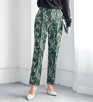VINNO（ヴィノ）の「花柄ジャカードパンツ（フルレングスパンツ）」｜詳細画像