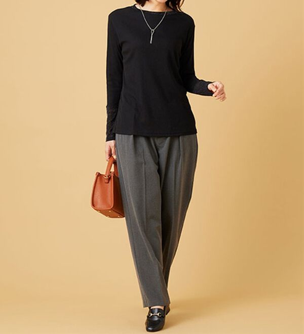 BELLUNA（ベルーナ）の「衿＆袖ラメチュール切替プルオーバー（カットソー）」｜詳細画像