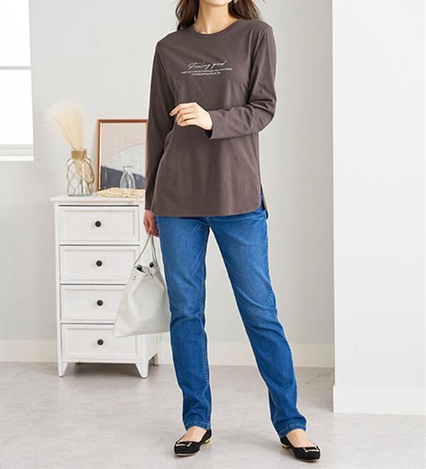 BELLUNA（ベルーナ）の「綿１００％ロゴデザインプルオーバー（カットソー）」｜詳細画像