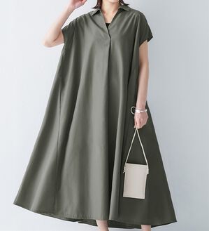 「ボリュームフレアーマキシシャツワンピース（シャツワンピース）」｜詳細画像