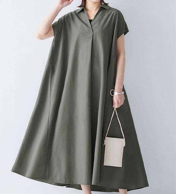 「ボリュームフレアーマキシシャツワンピース（シャツワンピース）」｜詳細画像