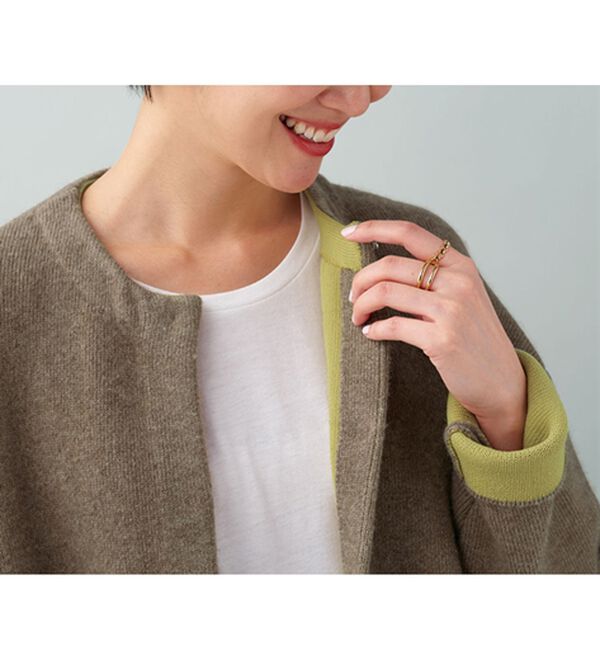 BELLUNA（ベルーナ）の「フォックス入り配色ニットコーディガン（その他ジャケット）」｜詳細画像