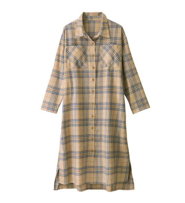 ビエラチェックシャツワンピース - ベルーナ【公式】