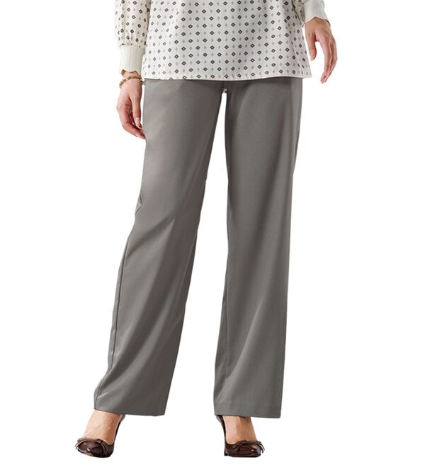 BELLUNA（ベルーナ）の「花粉が付きにくい！静電防止ドレープパンツ（フルレングスパンツ）」｜詳細画像