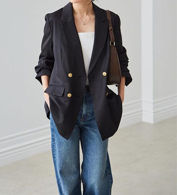 RANAN（ラナン）の「洗える！ゴールド調ボタンWテーラードジャケット（テーラードジャケット）」｜詳細画像