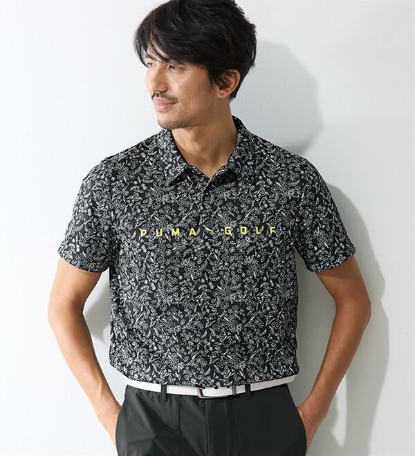 「＜ｐｕｍａ　ゴルフ＞ボタニカル柄半袖ポロシャツ（メンズポロシャツ）」｜詳細画像