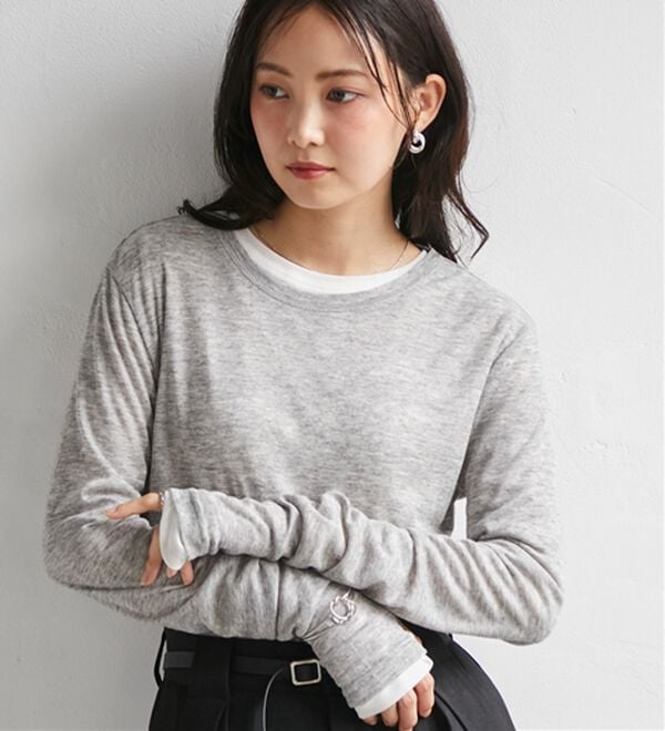 RANAN（ラナン）の「【2点セット】バイカラーシアーロンＴ（カットソー）」｜詳細画像