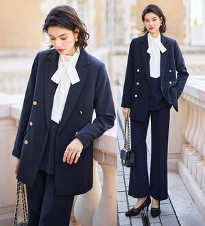 GeeRA（ジーラ）の「【入卒式/セレモニー】着回しベスト＆ジャケットセットスーツ（パンツスーツ）」｜ネイビー