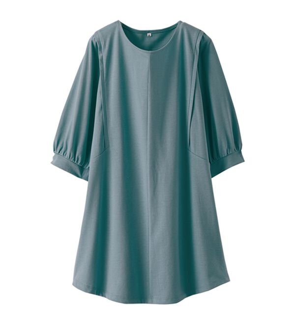 BELLUNA（ベルーナ）の「汗ジミ対策！ギャザー使いチュニック（チュニック）」｜詳細画像