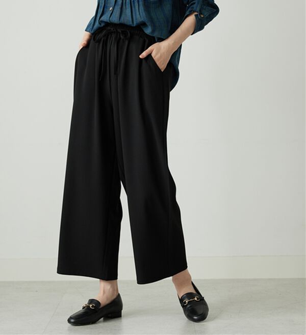 BELLUNA（ベルーナ）の「【接触冷感/UVカット/吸水速乾/イージーケア】カナパストレッチ素材ワイドパンツ（ワイドパンツ・ガウチョ）」｜詳細画像