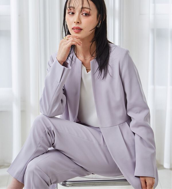 RANAN（ラナン）の「＜２点セット＞ラウンドヘムジャケットセットアップ（パンツスーツ）」｜詳細画像