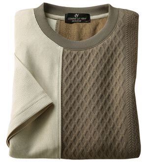 「１枚で決まる！こだわり異素材切替Ｔシャツ（メンズＴシャツ）」｜モカ