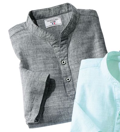 「ひんやり涼やか綿麻ゆったりシャツ（メンズシャツ）」