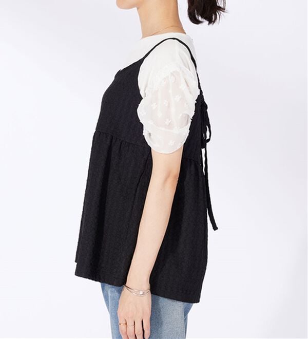 BELLUNA（ベルーナ）の「ジャカード素材バックリボンビスチェ（タンクトップ・キャミソール）」｜詳細画像