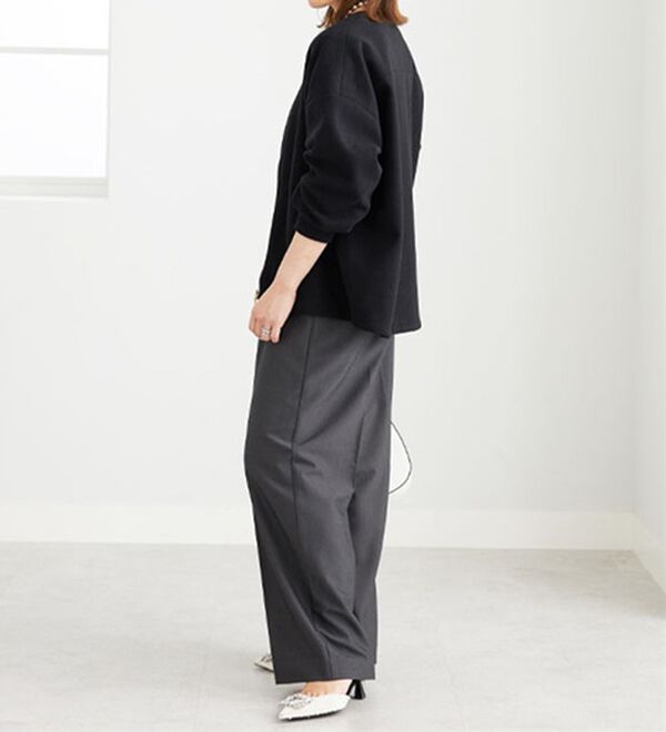 BELLUNA（ベルーナ）の「【ｍａｋｏさんコラボ】ウール調ノーカラーブルゾン（ブルゾン）」｜詳細画像