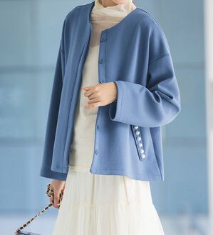RANAN（ラナン）の「パール調ボタン使いスポンディッシュカーデ（ニットカーディガン）」｜詳細画像