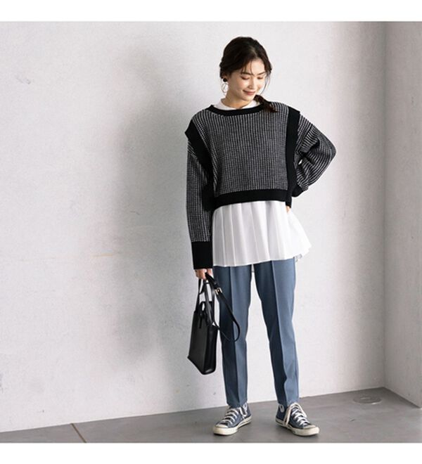 GeeRA（ジーラ）の「レイヤード２点セットワンピース（ニットワンピース）」｜詳細画像