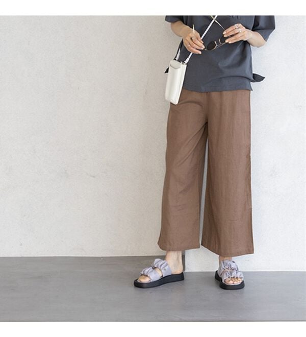 GeeRA（ジーラ）の「麻入りリラックスワイドパンツ（ワイドパンツ・ガウチョ）」｜詳細画像