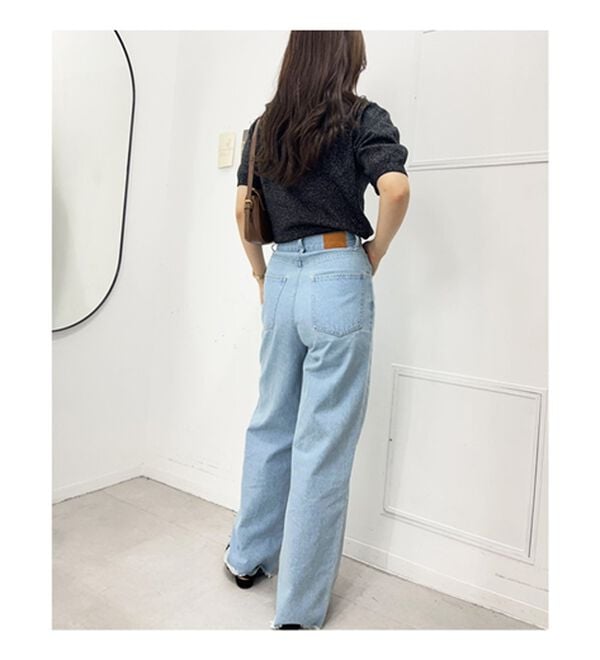 GeeRA（ジーラ）の「オリジナルパッチハイウエストデニム（ワイドパンツ・ガウチョ）」｜詳細画像