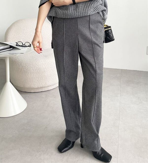 GeeRA（ジーラ）の「ウールライクピンタックストレートパンツ（ワイドパンツ・ガウチョ）」｜詳細画像