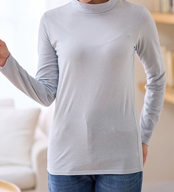 LAVIENNE（ラヴィエンヌ）の「【うす・軽・温】綿１００％吸湿発熱あったかタートルネックインナー（肌着・インナーウェア）」｜詳細画像